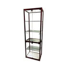 Modern Display Stand Black Frame Locking Curio Cabinet with Glass Shelves