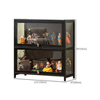 Charcoal Simplistic Bambusa Flooring Curio Cabinet with Sealed Cabinet, 2 Shelves/3 Shelves/4 Shelves, 2 Doors/3 Doors/4 Doors