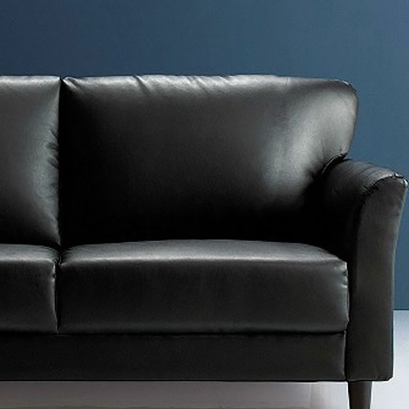 Art Deco Faux Leather Flared Arm Loveseat with Cushions for Living Room