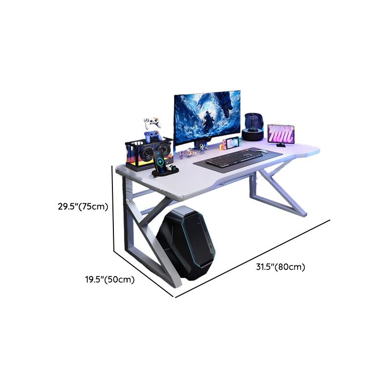 Minimalist Curved Desk with Distortion-resistant Trestle Base, Independent Structure, Wire Management, and Engineered Wood Top