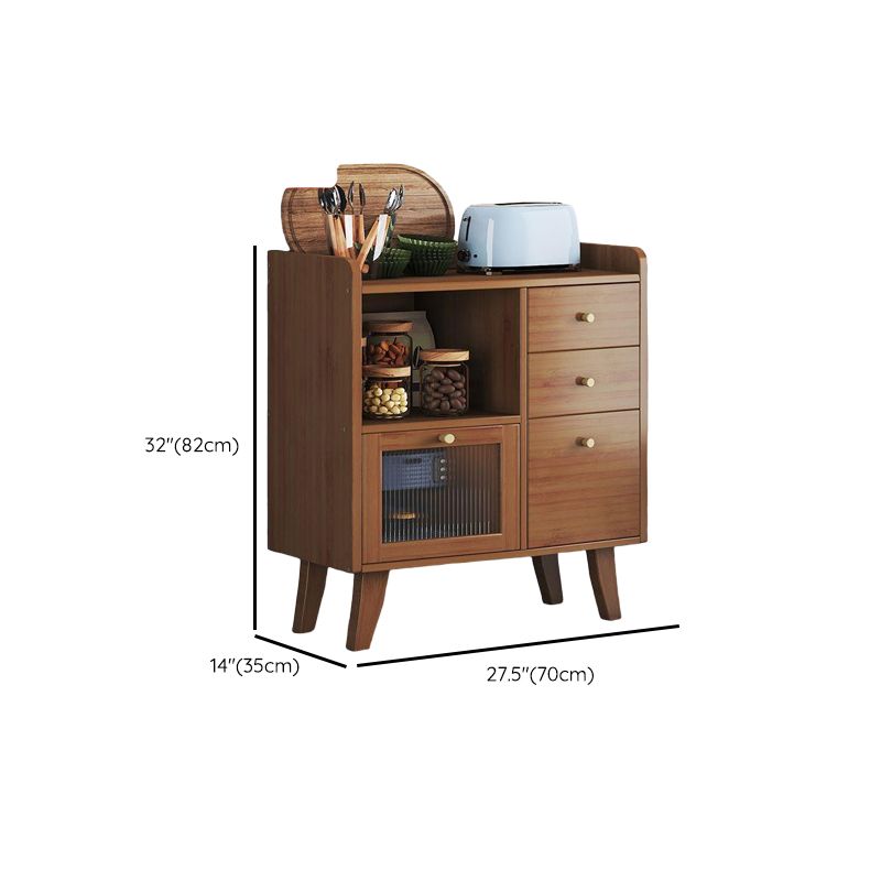 Auburn Modern Simple Style Bamboo Sideboard with 2 Drawers, Narrow Design, 1 Shelf, and 3/2 Doors