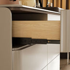 Modish Large/Standard Vanity Set with Lumber Table Top, White Chair, and 5 Drawers