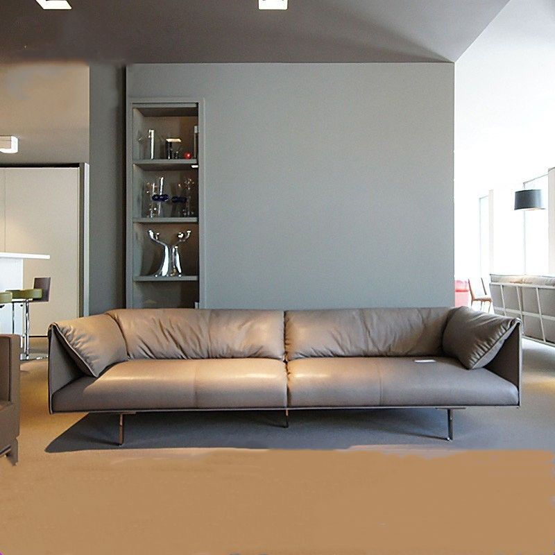 Modern Solid Color Scratch-defiant Standard Sofa/Loveseat/Single Sofa in Grey for 4/3/2-seater