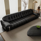 Modish Solid Color Tear Resistant Standard Sofa/Loveseat in Black with Pillow Top Arm for 4-seater/3-seater/6-Seater