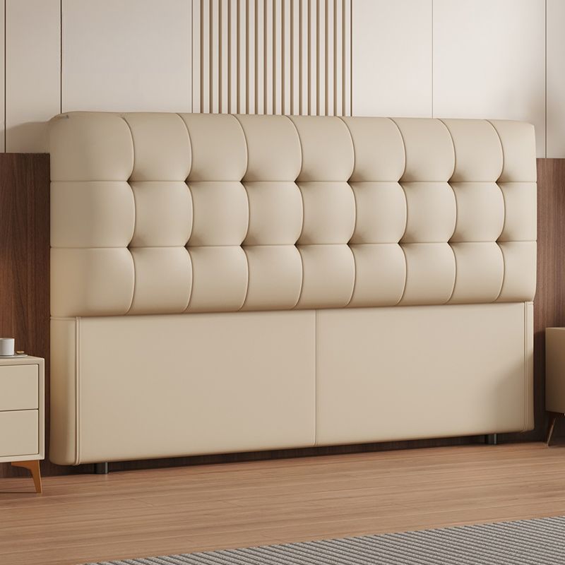 Trendy Panel Headboard with No Distressing, Piled Tufted Rectangle Design for King/Queen/Full Bed, Featuring Sponge Upholstery and Standard Height