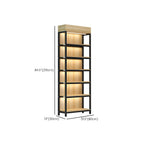 Modern Living Room Display Stand Wooden Multi-shelf in Natural