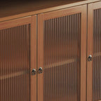 Auburn Modern Simple Style Bamboo Sideboard with 2 Drawers, Narrow Design, 1 Shelf, and 3/2 Doors