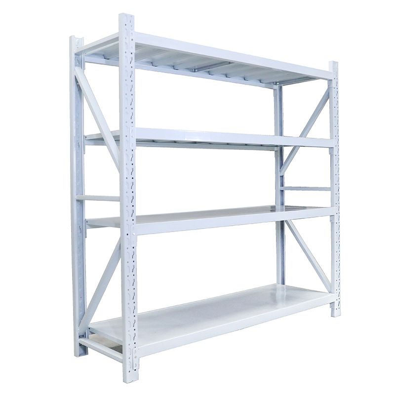 Modern Steel Warehouse Storage Rack with Flexible Shelves, Free Standing for Garage