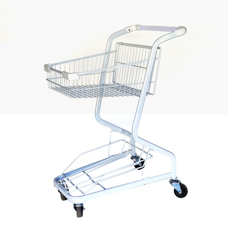 Durable Steel Shopping Cart for All Ages with 1 Shelf