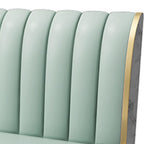Modern Simple Style Single Sided Booth with Channel Back in Light Gray/Pink/Light Green, PU Back Material