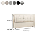 Trendy Wingback Headboard with No Distressing, Piled Tufted Rectangle for Queen/Full Bed, Sponge Upholstery Fill, Standard Height