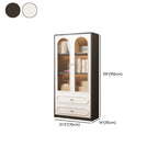 Detached Scratch-immune Accent Cabinet with Glazed Door, Adjustable Shelf, Cabinet Knobs, Soft Close Drawer, and Stain Resistant Finish