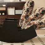 Modish Upholstered Rocking Couch Chair with Scratch-tolerant Padded Recessed Arm