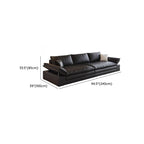 Modish Solid Color Scratch-durable Standard Sofa in Midnight Black, Seats 4/3/2-seater with 2 Pillows