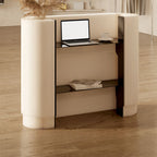 Nordic U-Shape Polymerized Material Top Reception Desk, Storage Included