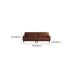 Modern Solid Color Scratch-defiant Leather Standard Sofa/Loveseat/Single Sofa in Black/Emerald Green/Auburn for 2/3/1-seater