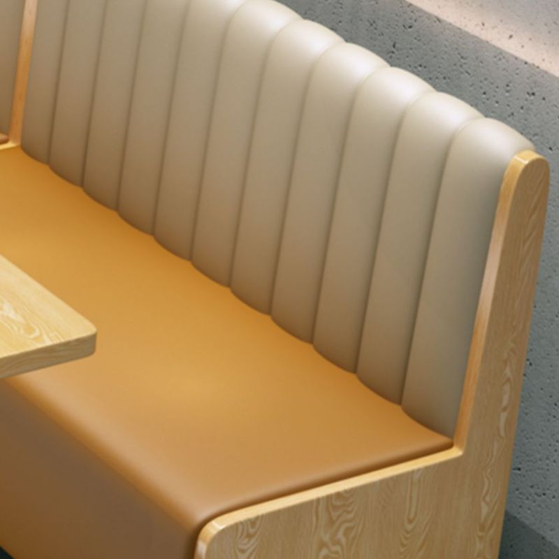 Modern Simple Style Single Sided Booth in Dark Gray/Burnt Orange/Light Green with Foam Upholstery