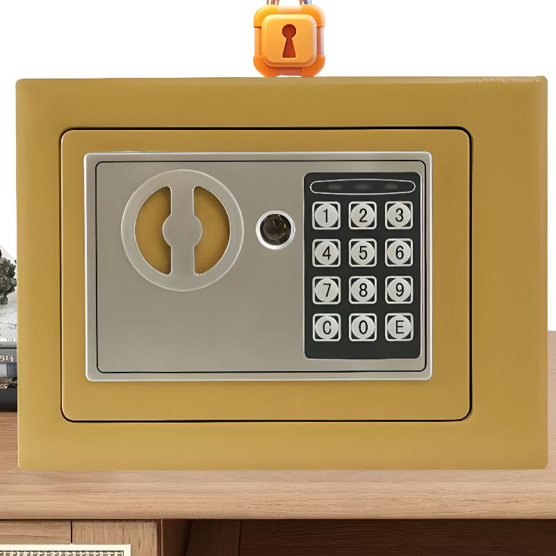 Steel Security Safe with Battery Included, Lockable and Keys