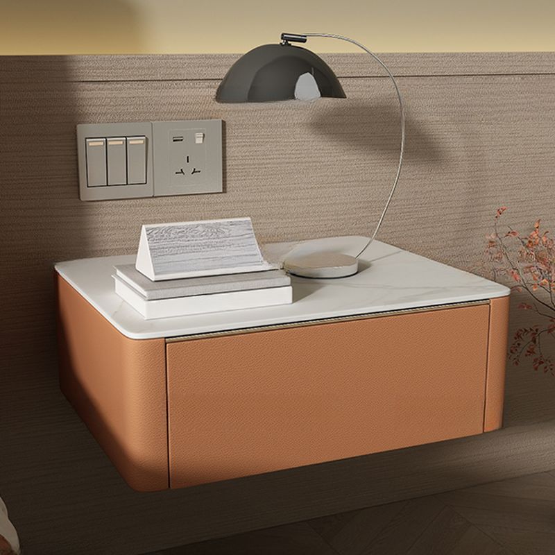 Organic Stone Countertop 1 Drawer Bedside Cabinet with Hanging Shelf
