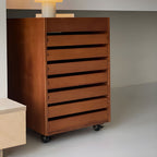 Contemporary Wooden File Cabinets with 7 Drawers and 4 Pulley Feet for Office