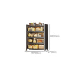 Storm Gray Microwave Shelf Cabinet with Metal Countertop, Self-supporting