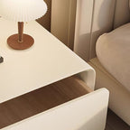 Modish Curved Nightstand with Pleather Countertop