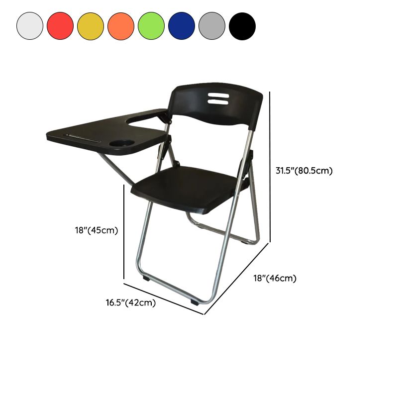 Metal Framed Foldable Solid Color Multipurpose Chair with Open Back for Tile Flooring, 1 Chair