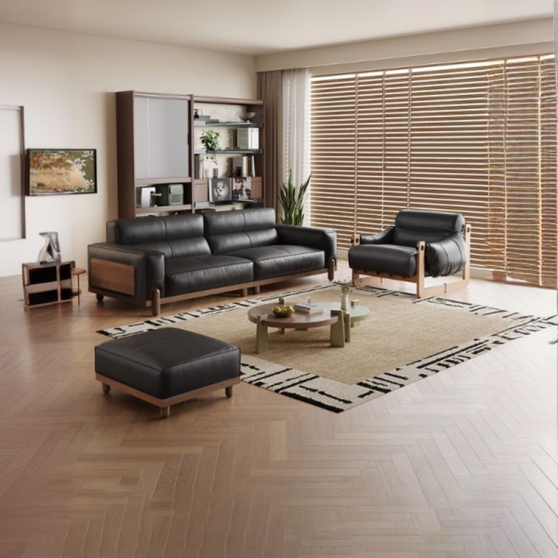 Contemporary Modern Solid Color Scratch-immune Standard Sofa in Ink for 2 People