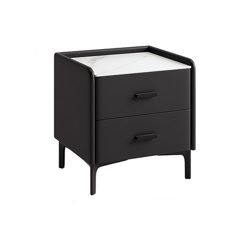 Modish Nightstand With Drawer Organization and Elegant Stone Countertop
