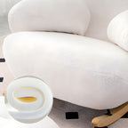 Modern Upholstered Rocking Chair - Natural Wood Legs, Round Arms, and Luxurious Foam Cushion