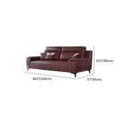 Modish Solid Color Stain Resistant Standard Sofa in Mocha Pu Leather with 2 Pillows, Seats 4/3/2-seater