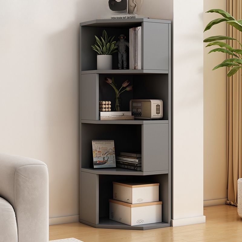 Modern Simple Style Nook Decorative Cabinet with 7/6/5 Exterior Shelves, Laminate Countertop in Light Gray/Chalk/Sand