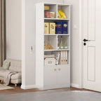 Sleek Wooden Cabinet Set with Receptacle Storage and Uncovered Storage