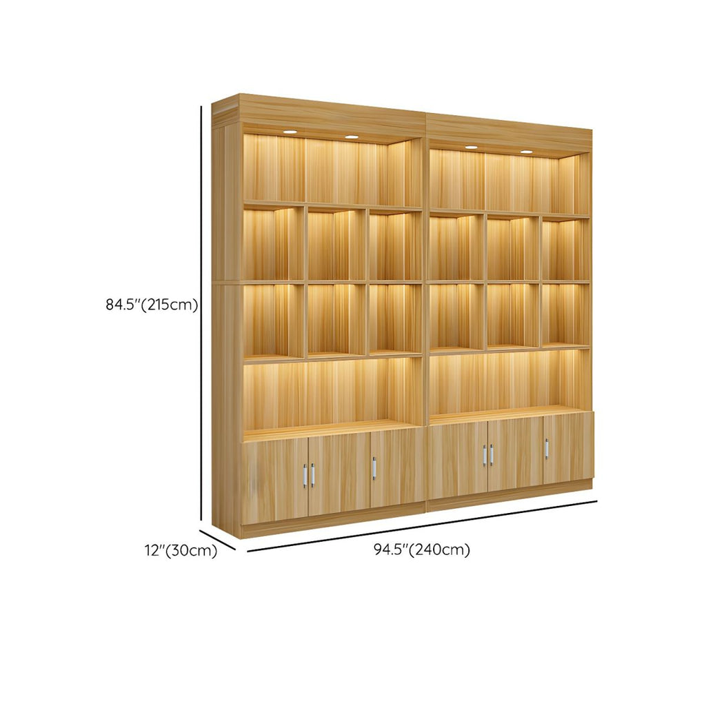 Multi-shelf Modern & Contemporary Style Wood Hutch Cabinet for Living Room