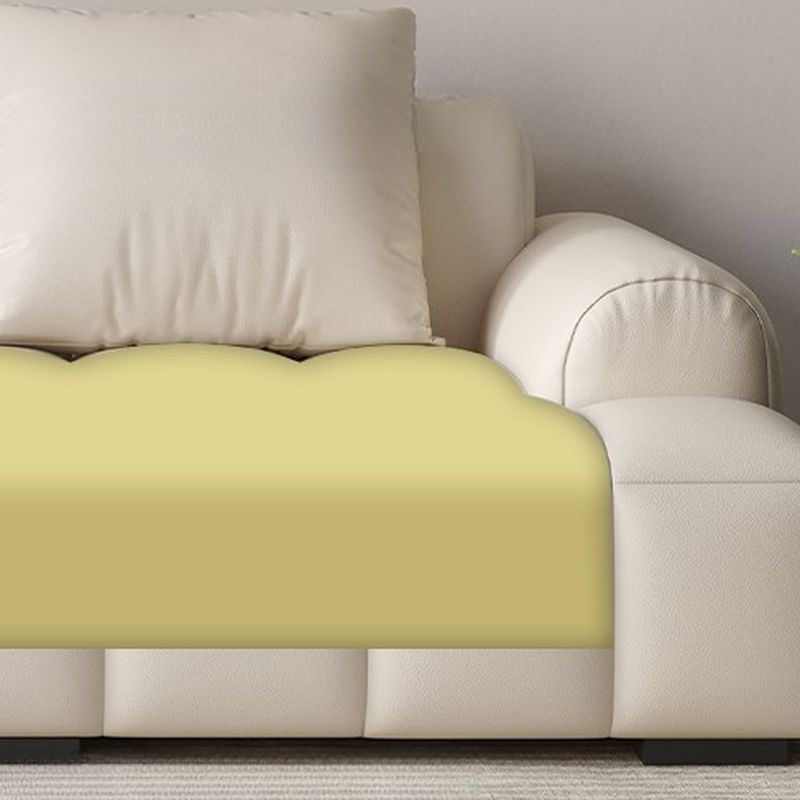 Modish Solid Color Stain Resistant Standard Sofa/Loveseat in Dark Gray/White/Light Brown, 3-seater/5 Person/4-seater with 2 Pillows