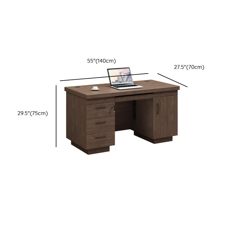 Double Pedestal/Single Pedestal Rainproof Executive Desk with Front Splash, Cable Management, Shelves, 1 Drawer/2 Drawers/3 Drawers and Cabinet