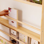 Unfinished Color Vertical Open Display with Open Back, Featuring 6/5/4 Shelves in Natural Wood