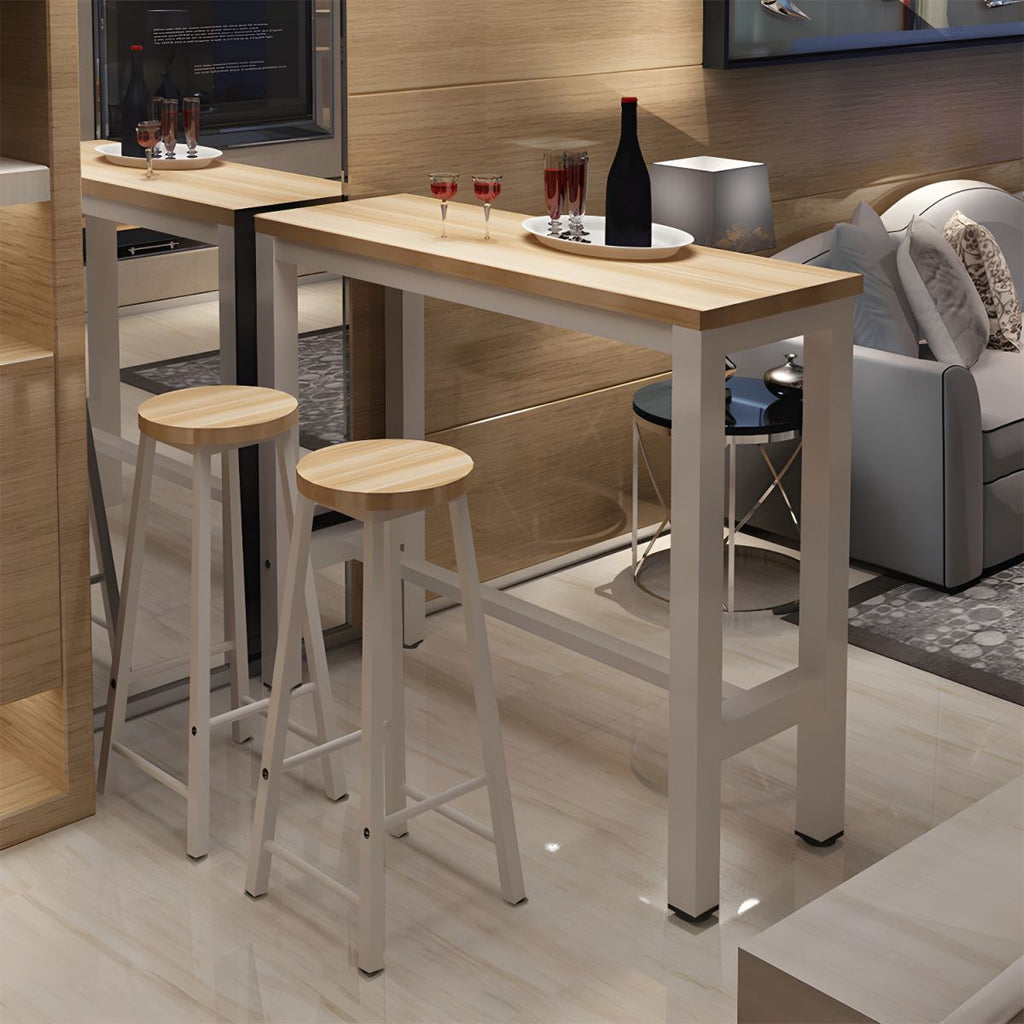 Sleek Modern Armless Bar Stool Set with Footrest - Stylish Seating for Your Home Bar