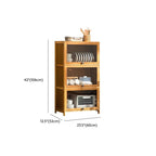Natural Color Bambusa Standard Microwave Shelf Cabinet with 1-5 Cabinets, 1-5 Shelves, 1-5 Doors