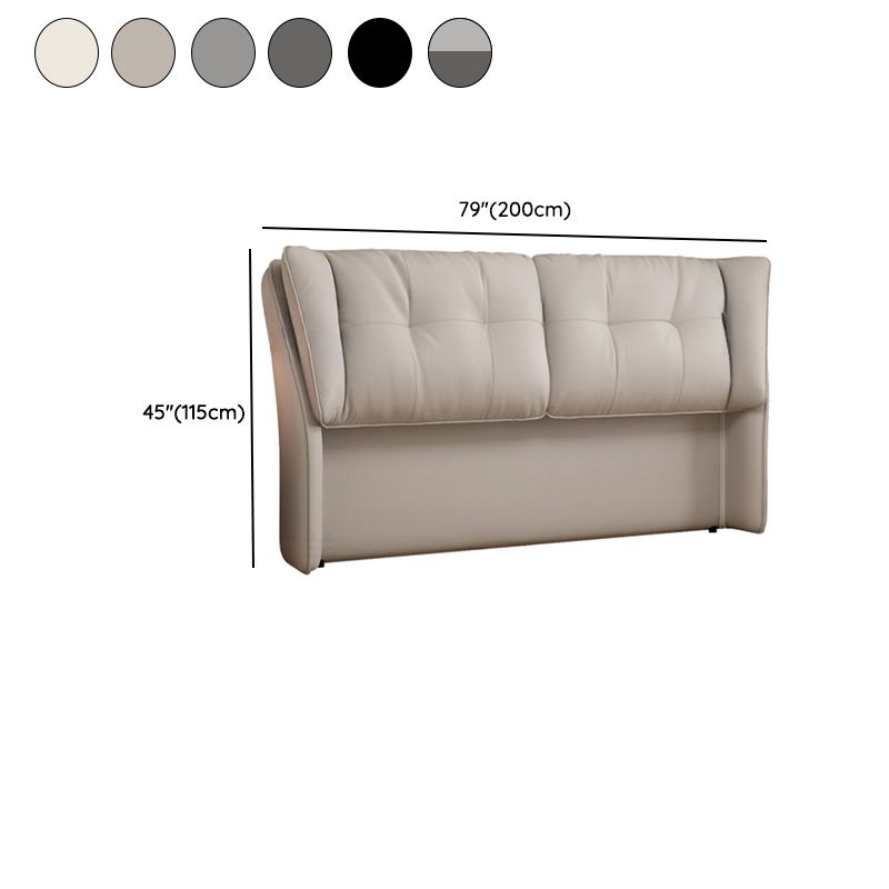 Trendy Wingback Headboard with No Distressing, Piled Tufted Rectangle Design for Queen/Full Bed, Featuring Sponge Upholstery and Standard Height