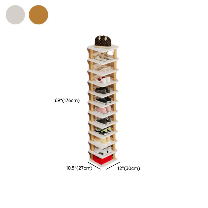 Art Deco Composite Wood Rectangle Shoe Rack, Floor Mounted for 1-20 Pairs in Drawing Room