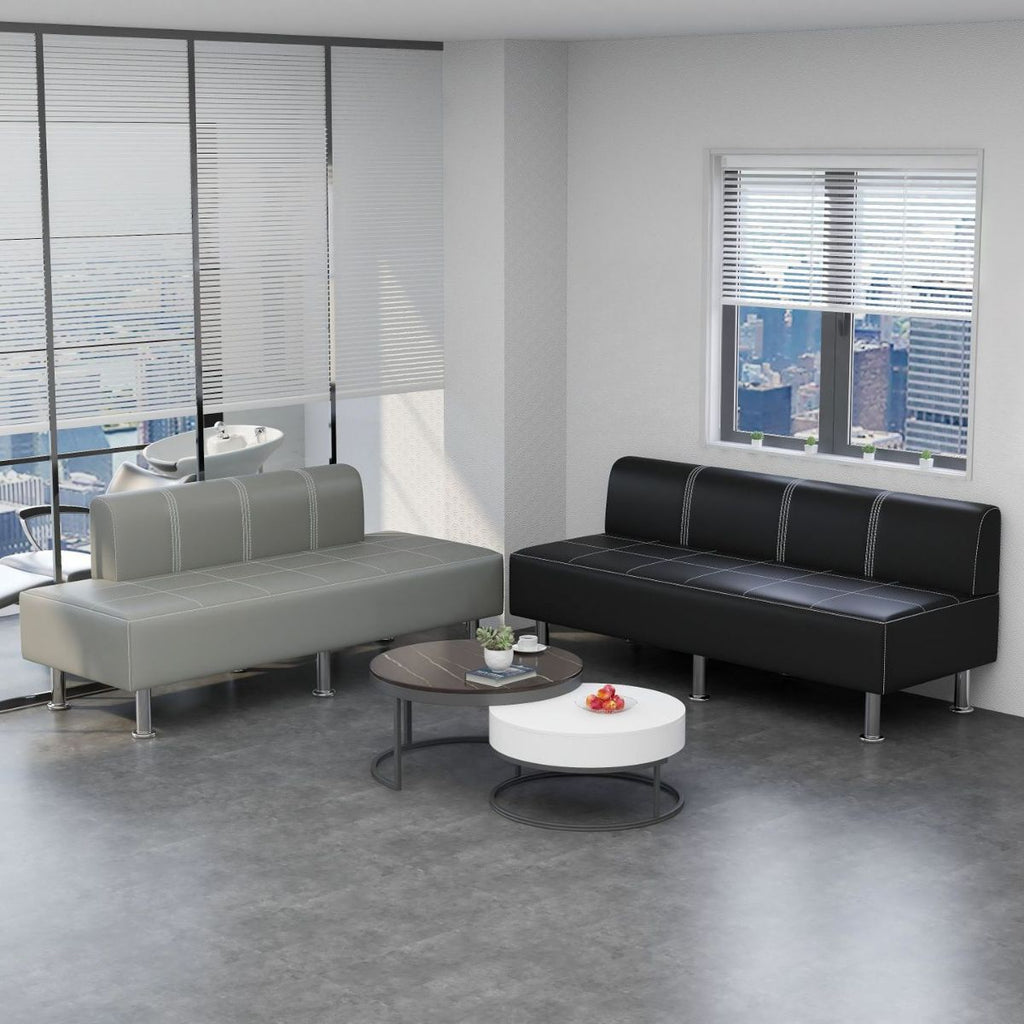 Simplistic Metallic Loveseat with Metal Legs