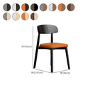 Art Deco Dinette Side Chair with Ventilated Back, Cushion Upholstery, and Natural Wood Legs