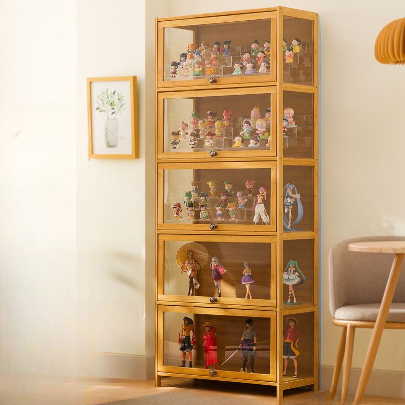 Bambusa Flooring Curio Cabinet with Stockroom, 4 Cabinets/3 Cabinets/2 Cabinets, 4 Shelves/3 Shelves/2 Shelves, 4 Doors/3 Doors/2 Doors