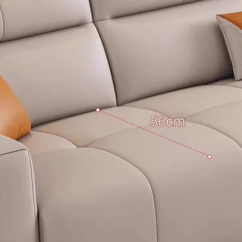 Off-White Standard/Single Sofa with Armrest and 3/1 Pillows for Drawing Room