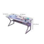 Minimalist Rust Resistant Gaming Computer Desk with Sled Base, Exterior Shelf, and Wire Management in Manufactured Wood