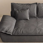 Contemporary Modern Solid Color Water Resistant Standard Sofa in Dark Gray with Seating Capacity of 4/3/2-seater and 2 Pillows