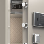 Steel Security Safe with Battery, Pry Resistant, Lockable, Keys, Interior, and Shelves