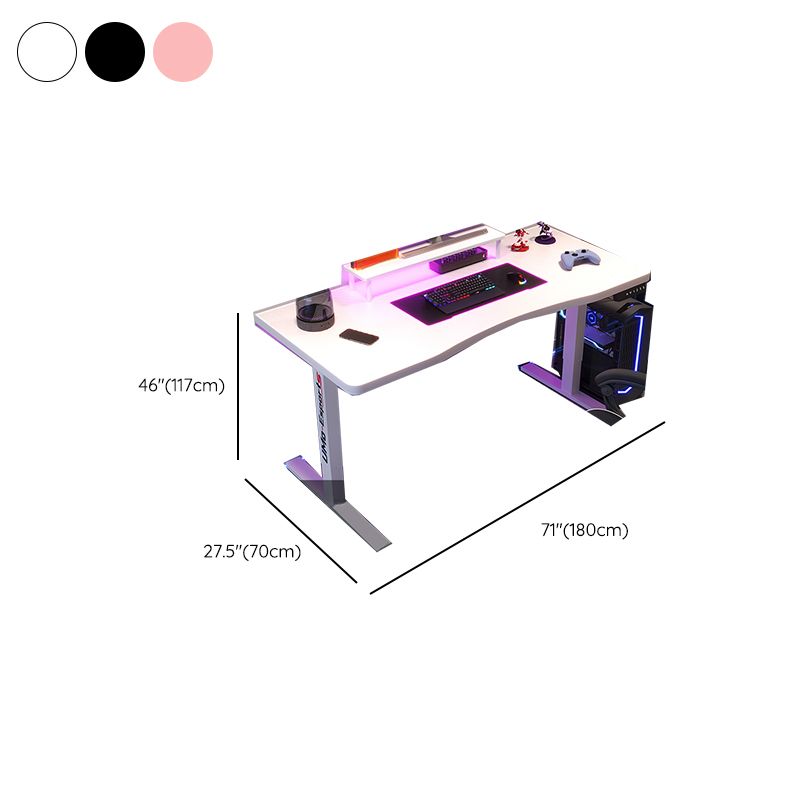 Simplistic Flexible Height Rainproof T-Shape Floor Mounted Lumber Table with Programmable Memory Controller in Black/Chalk/Pink
