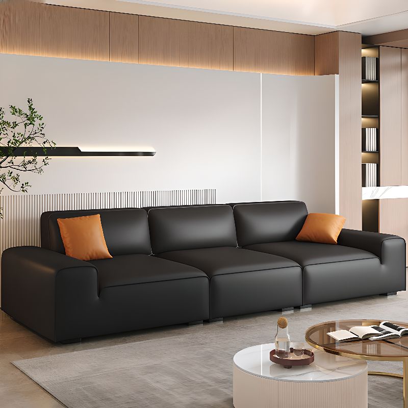Midnight Black/White Standard Sofa/Loveseat with Armrest for Drawing Room